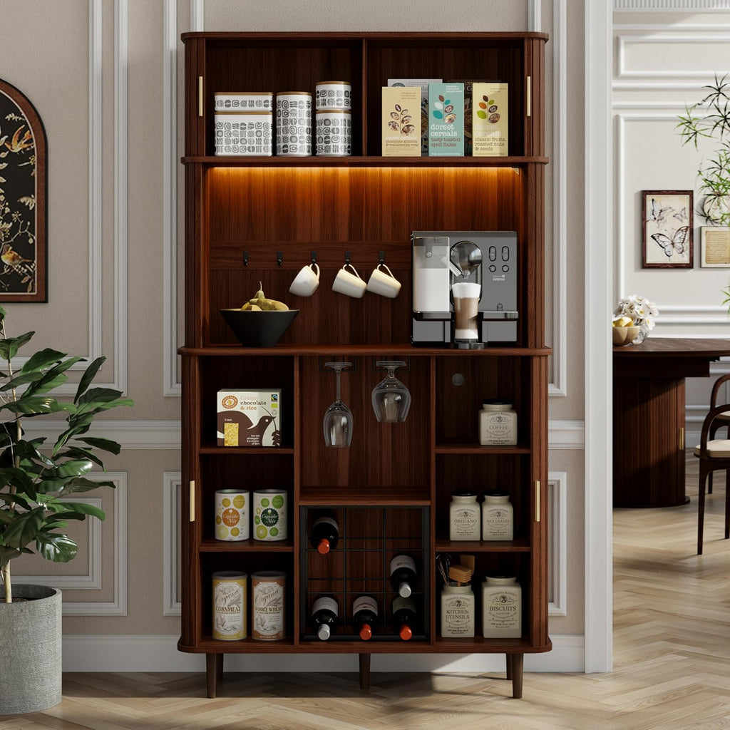 Fluted Wine Bar Cabinet With Storage