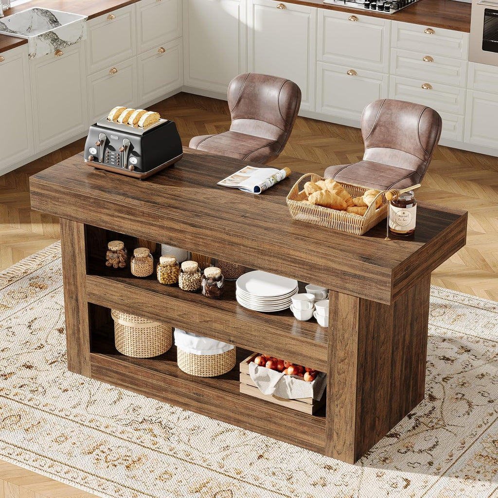 Farmhouse Kitchen Island Storage Table